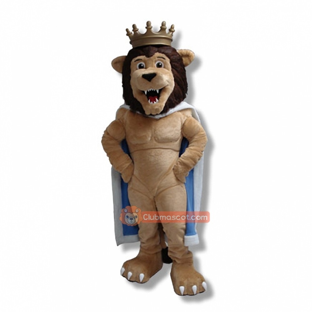 Crown Happy Lion Mascot Costume