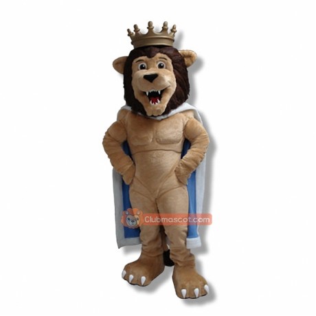 Crown Happy Lion Mascot Costume