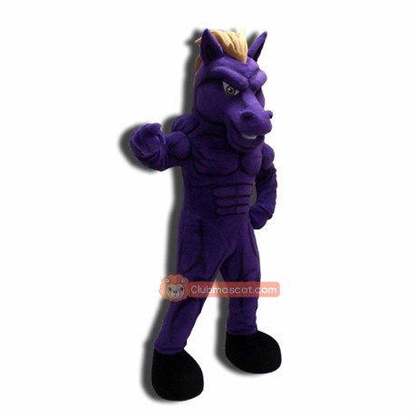 Purple Power Mustang Mascot Costume