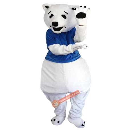 White Bear Cartoon Mascot Costume, White Bear Cartoon Costume