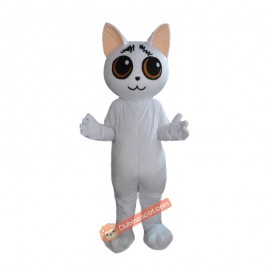 White Duomi Cat Mascot Costume, White Duomi Cat Costume