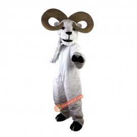 White Goat Antelope Cartoon Mascot Costume, White Goat Antelope Cartoon Costume