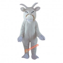 White Goat Cartoon Mascot Costume, White Goat Cartoon Costume