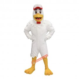 White Handsome Chicken Mascot Costume, White Handsome Chicken Costume