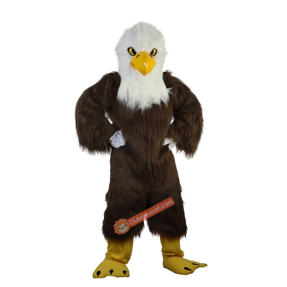 White Head Brown Eagle Mascot Costume, White Head Brown Eagle Costume