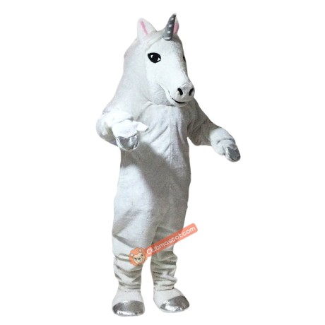 White Horse Unicorn Cartoon Mascot Costume, White Horse Unicorn Cartoon Costume