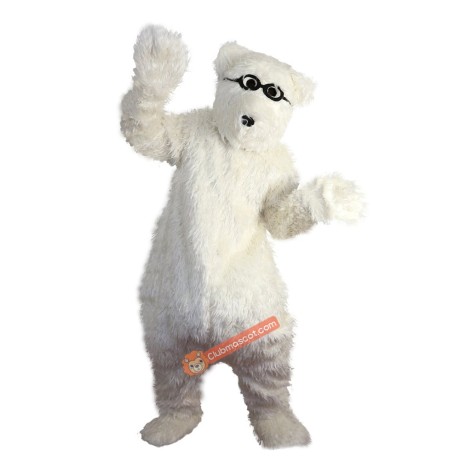 White Polar Bear Cartoon Mascot Costume, White Polar Bear Cartoon Costume