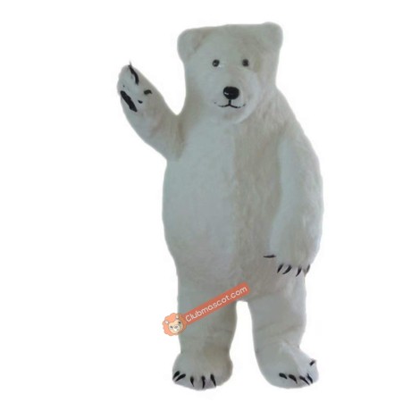 White Polar Bear Cartoon Mascot Costume, White Polar Bear Cartoon Costume