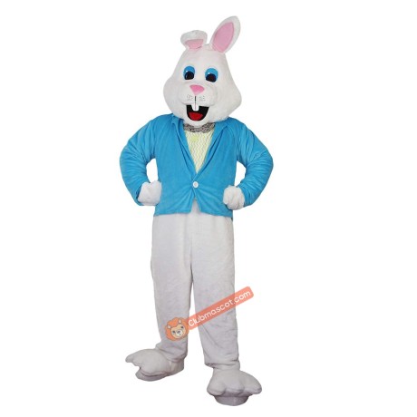 White Rabbit Bunny Cartoon Mascot Costume, White Rabbit Bunny Cartoon Costume