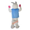 White Rabbit Cartoon Mascot Costume, White Rabbit Cartoon Costume