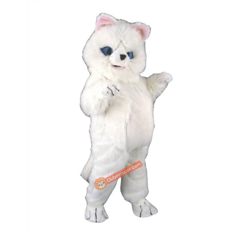 White Shaggy Cat Mascot Costume, White Shaggy Cat Costume