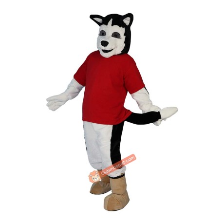 Wolf Dog Cartoon Mascot Costume, Wolf Dog Cartoon Costume