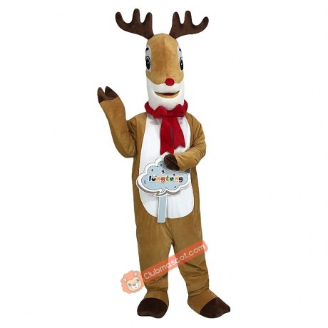 Yellow Brown Elk Deer Cartoon Mascot Costume, Yellow Brown Elk Deer Cartoon Costume