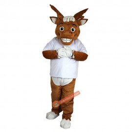 Yellow Brown Elk Moose Wapiti Cartoon Mascot Costume, Yellow Brown Elk Moose Wapiti Cartoon Costume