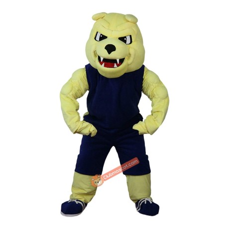 Yellow Bulldog Fierce Dog Vicious Dog Mascot Costume, Yellow Bulldog Fierce Dog Vicious Dog Costume