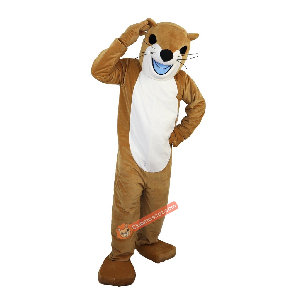 Yellow Gopher Mole Cartoon Mascot Costume, Yellow Gopher Mole Cartoon Costume