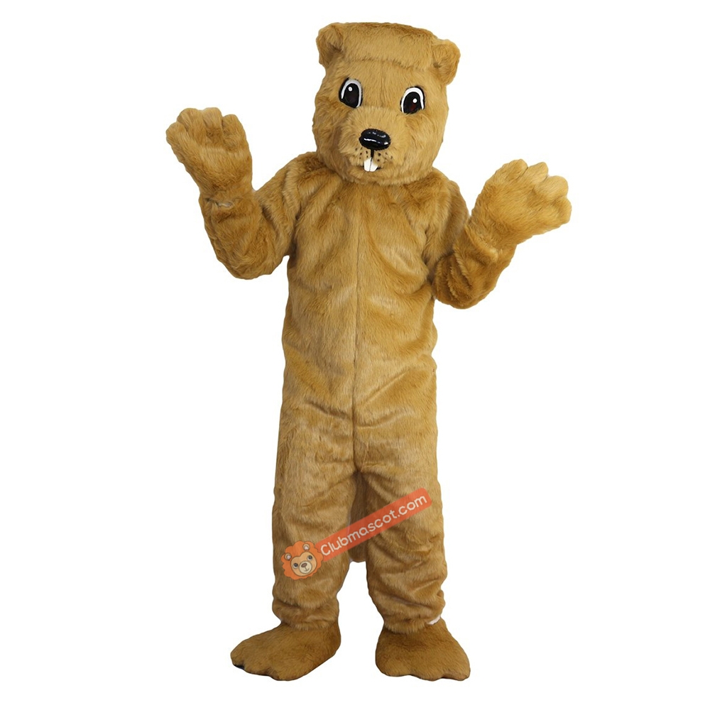 Yellow Groundhog Gophers Cartoon Mascot Costume, Yellow Groundhog Gophers Cartoon Costume