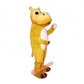 Yellow Hippo Mascot Costume, Yellow Hippo Costume