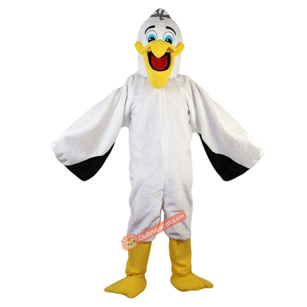 white Pelican Toucan Mascot Costume, white Pelican Toucan Costume